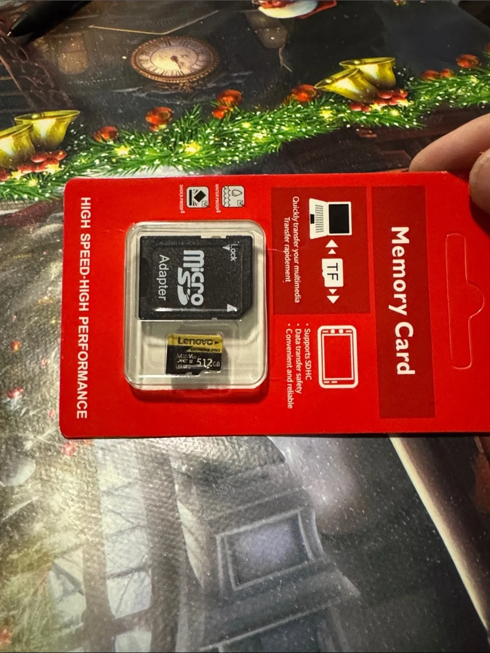 Lenovo 512GB microSD Memory Card and SD Adapter - Red Packaging, Black Card